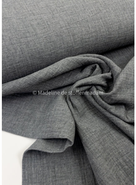 melange medium gray - double gauze - tetra - GOTS