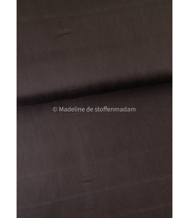 donkerbruin - Sandwashed lyocell blend - licht elastisch