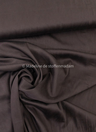 donkerbruin - Sandwashed lyocell blend - licht elastisch