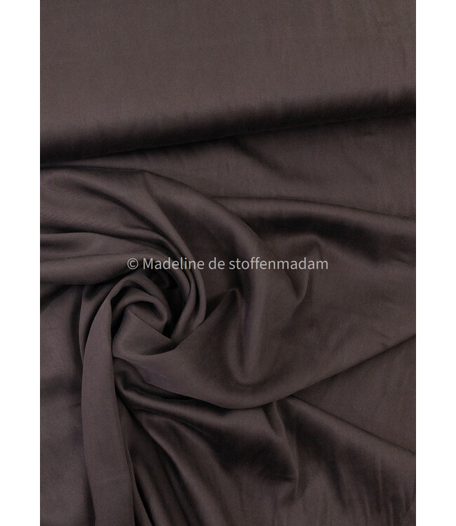 donkerbruin - Sandwashed lyocell blend - licht elastisch