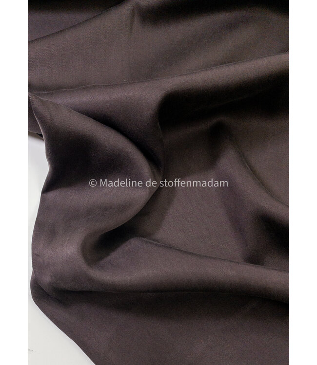 donkerbruin - Sandwashed lyocell blend - licht elastisch