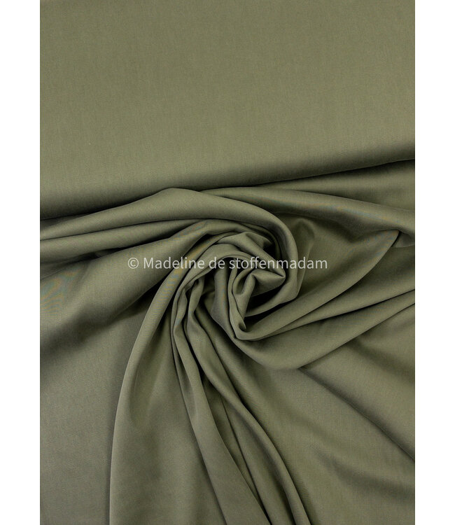 khaki - Sandwashed lyocell blend - licht elastisch