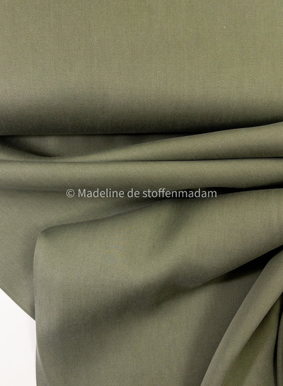 khaki - Sandwashed lyocell blend - licht elastisch