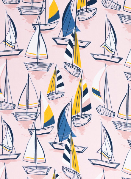 Swafing pink sailboats - woven viscose - organic