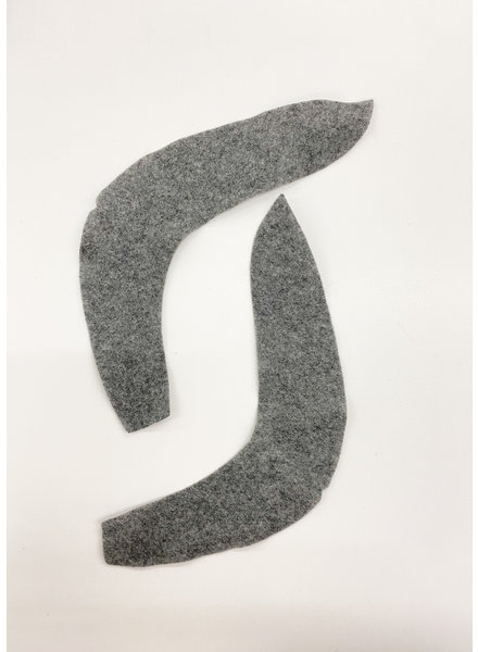 mouw flanken / snorretjes grijs - per paar