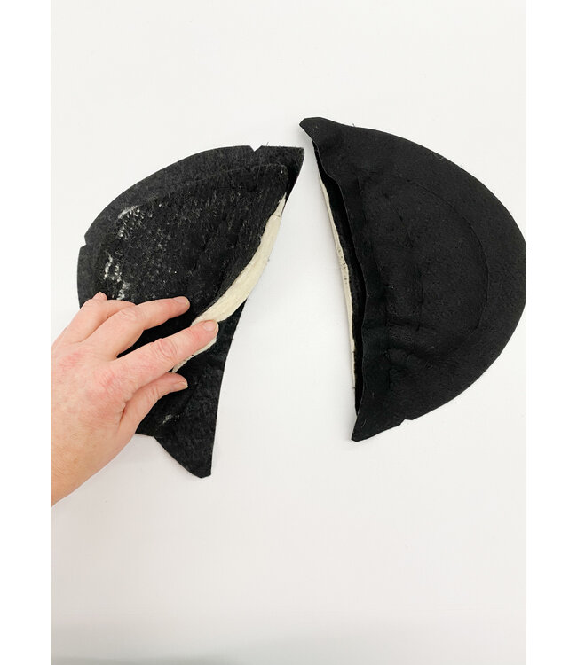 mantel schoudervulling met mousse - 15mm - zwart - per paar