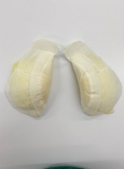 M. preformed with sleeve head - sleeve pads with mousse 15mm - white - sold by the pair