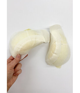 preformed with sleeve head - sleeve pads with mousse 15mm - white - sold by the pair