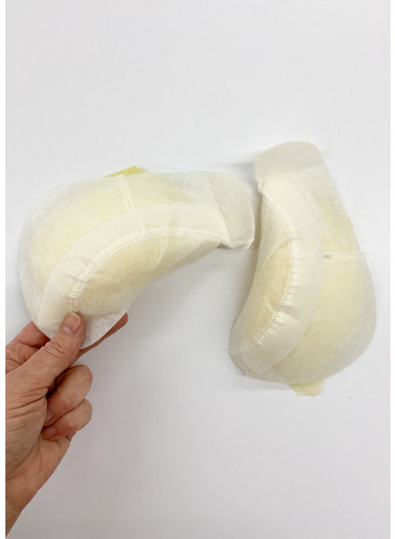 preformed with sleeve head - sleeve pads with mousse 15mm - white - sold by the pair