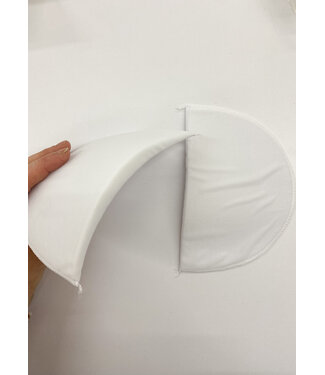 half moon schoulder pad with mousse - white - by the pair