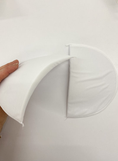 half moon schoulder pad with mousse - white - by the pair
