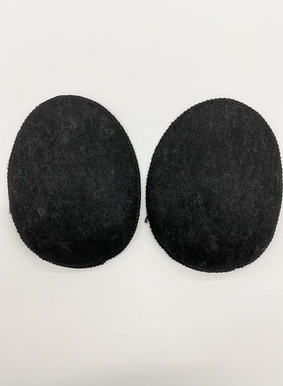 M thin raglan schoulder pad with fibrefil 3mm - black - by the pair