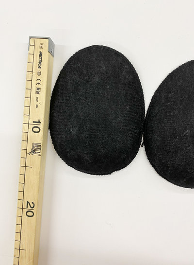 M. dunne raglan schoudervulling met fiberfil 3 mm - zwart - per paar