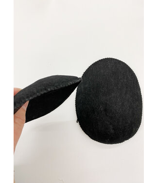 thin raglan schoulder pad with fibrefil 3mm - black - by the pair