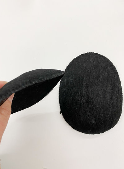 dunne raglan schoudervulling met fiberfil 3 mm - zwart - per paar