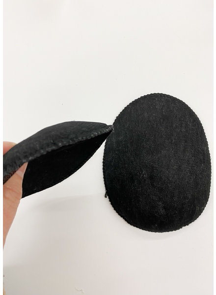 thin raglan schoulder pad with fibrefil 3mm - black - by the pair