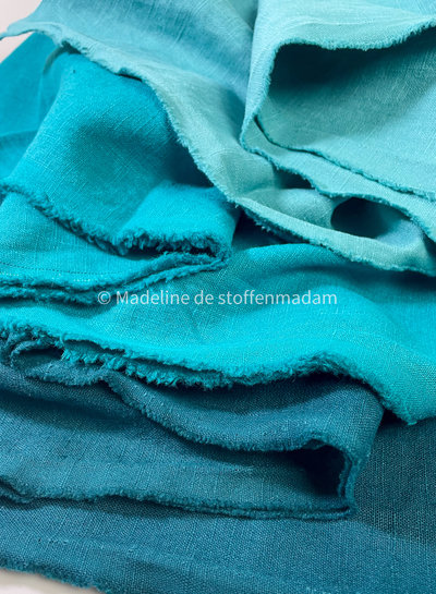 M. turquoise - washed effen linnen - 8oz