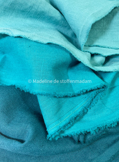 M. turquoise - washed effen linnen - 8oz