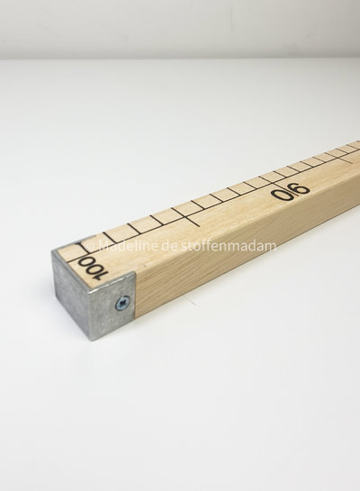 duimstok 1 meter - met nikkel afgewerkt