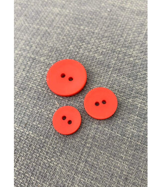 red - beautiful trendy matte button - 2 holes - color 519