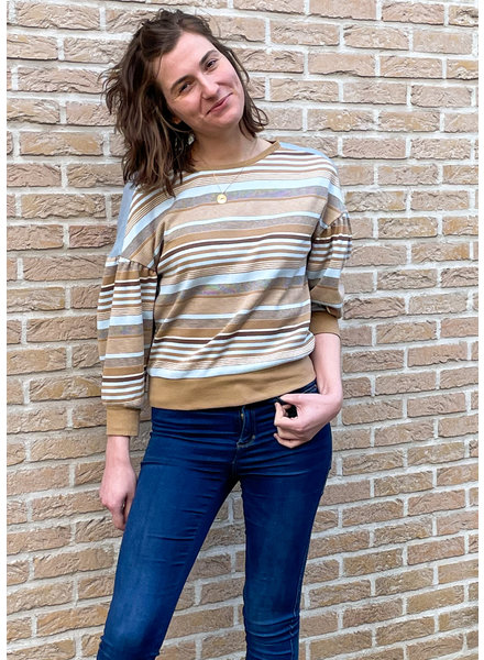 A striped Paola sweater.