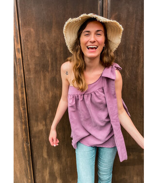 Chloe top in slub viscose