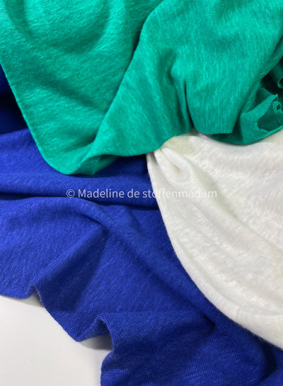 M. kobaltblauw  - 100% linnen gebreid