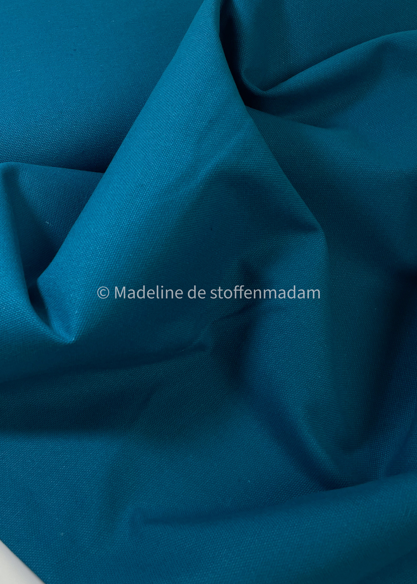 Lee lelijk omhelzing petrolblauw - mooie stevige canvas - 100% katoen - Madeline de stoffenmadam