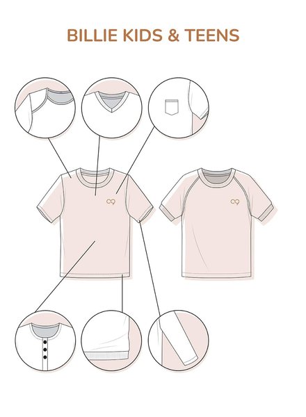 Zonen09 Billie t-shirt kids & teens - PDF patroon  -ebook