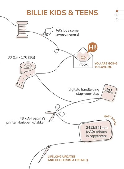 Zonen09 Billie t-shirt kids & teens - PDF patroon