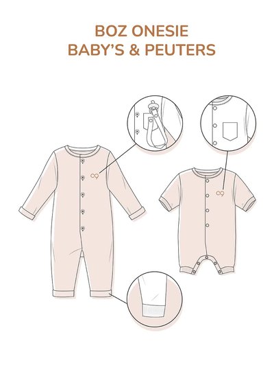 Zonen09 BOZ onesie - baby - PDF patroon