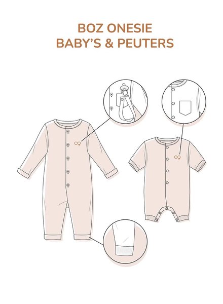 Zonen09 BOZ onesie - baby - PDF pattern - ebook