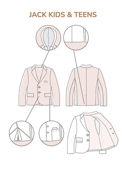 Zonen09 Jacket blazer kids and teens - PDF pattern - ebook