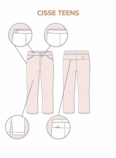 Zonen09 Cisse broek en short - teens - PDF patroon