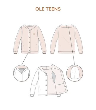 Zonen09 Ole reversible cardigan - teens - PDF pattern - ebook