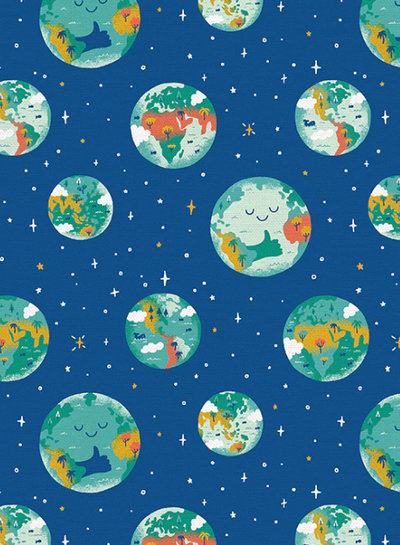 Paintbrush protect our planet - blauw - katoentje