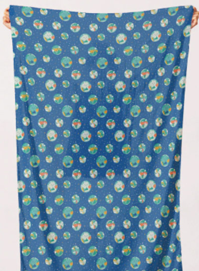 Paintbrush protect our planet - blue - cotton