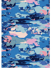 Paintbrush abstract clouds blue - cotton