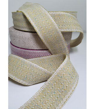 soft lime chevron binding bag webbing - 40 mm - very nice and soft