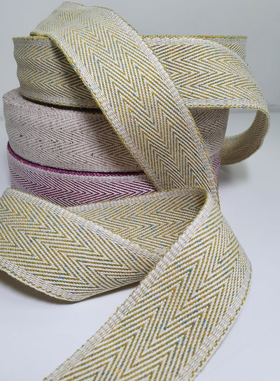 zacht limoen chevron binding tassenband - 40 mm - heel mooi en zacht