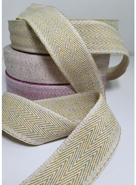 zacht limoen chevron binding tassenband - 40 mm - heel mooi en zacht