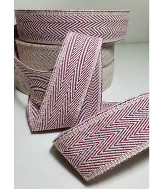 Prym fuchsia herringbone webbing 40 mm - super soft