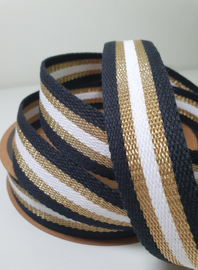 M. black - gold - cream webbing 30mm