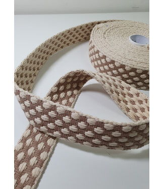soft woven bag webbing - sand pattern - 37mm