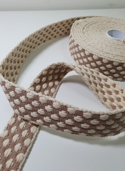 soft woven bag webbing - sand pattern - 37mm
