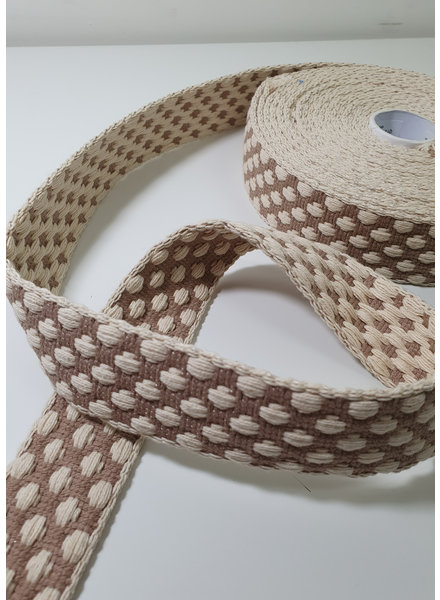 soft woven bag webbing - sand pattern - 37mm