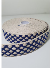 soft woven bag webbing - blue pattern - 37mm