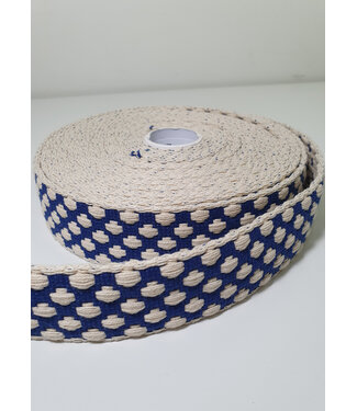 soft woven bag webbing - blue pattern - 37mm