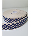 zacht geweven tassenband - blauw patroon - 37mm