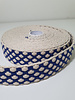 soft woven bag webbing - blue pattern - 37mm